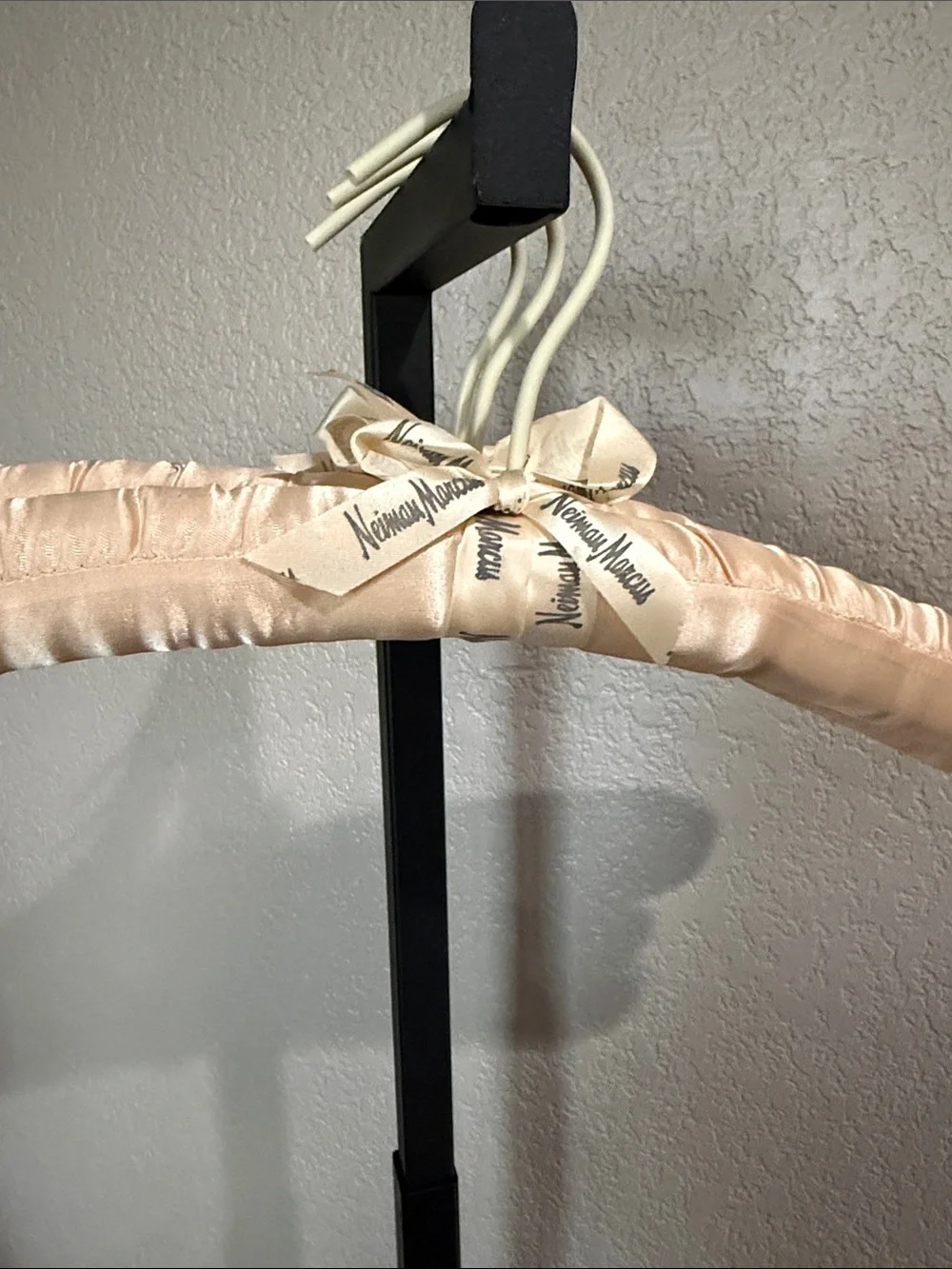 Vintage Neiman Marcus Pink Champagne Satin Padded Hangers - Set of 3